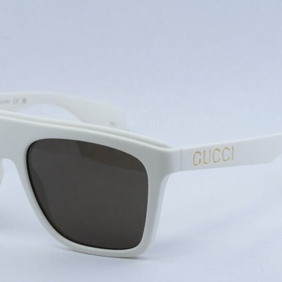 ?️ New Gucci GG1570S 003 Sunglasses - Matte White Frame, Brown Lenses main image 5